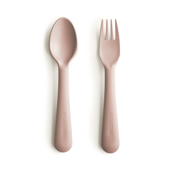 Mushie Fork and Spoon Set (Blush) in Cyprus