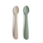 Mushie Silicone Feeding Spoons (Cambridge Blue/Shifting Sand) 2-Pack in Cyprus