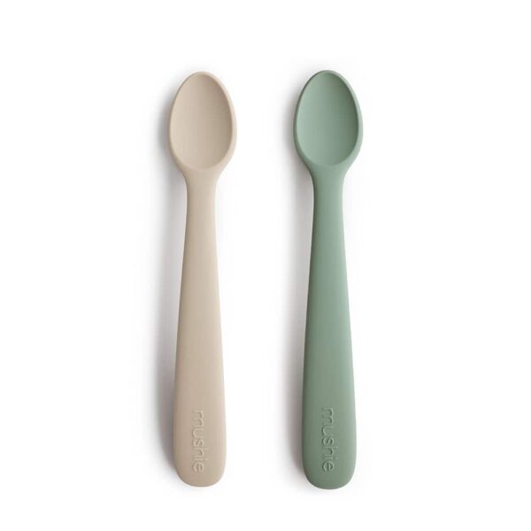 Mushie Silicone Feeding Spoons (Cambridge Blue/Shifting Sand) 2-Pack in Cyprus
