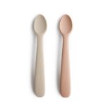 Mushie Silicone Feeding Spoons (Blush/Shifting Sand) 2-Pack in Cyprus