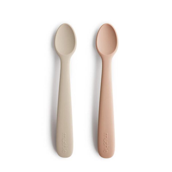 Mushie Silicone Feeding Spoons (Blush/Shifting Sand) 2-Pack in Cyprus