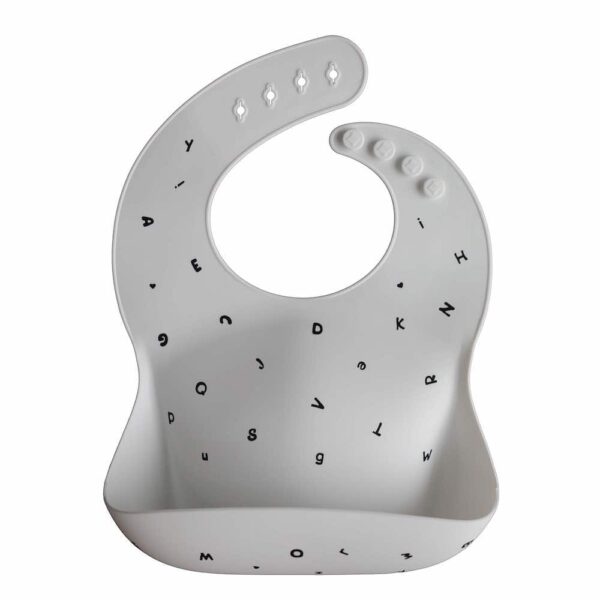 Mushie Silicone Bib (White Letters) in Cyprus