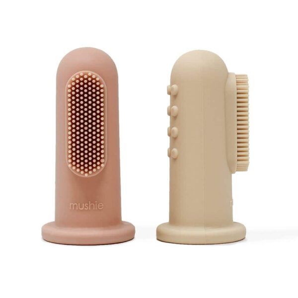Mushie Finger Toothbrush (Blush/Shifting Sand) in Cyprus
