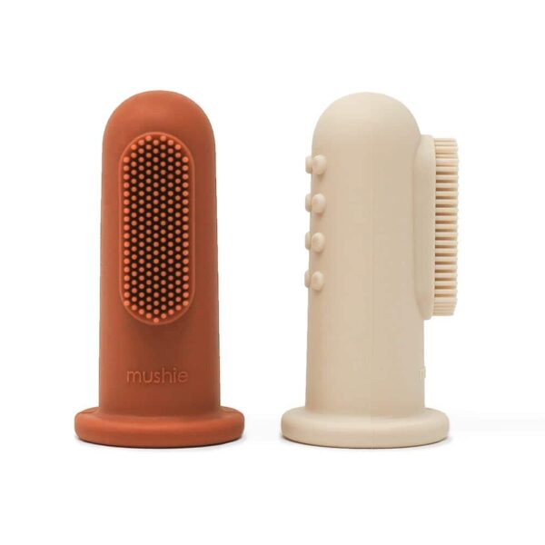 Mushie Finger Toothbrush (Clay/Shifting Sand) in Cyprus