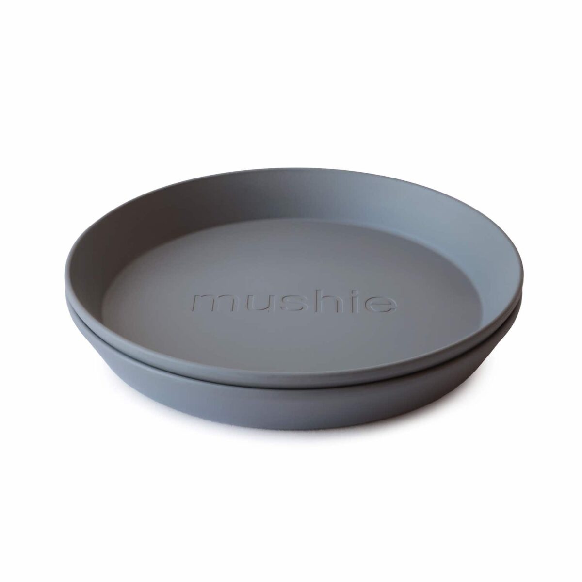Mushie Round Dinnerware Plates, Set of 2 (Smoke) in Cyprus