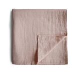 Muslin Swaddle Blanket Organic Cotton (Blush)