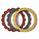 Flower Teething Bracelet 3-Pack (Sunshine/Dried Thyme/Clay) - Image 3