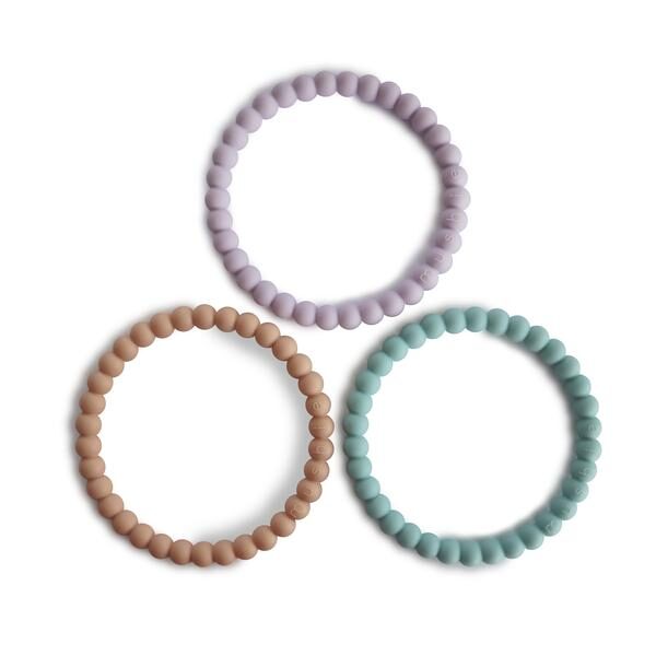 Pearl Teething Bracelet Lilac:Cyan:Soft Peach