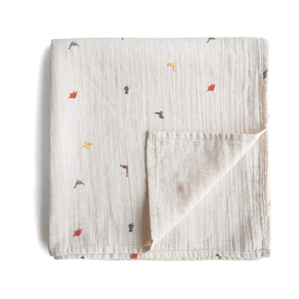 Muslin Swaddle Blanket Organic Cotton (Dinosaurs)