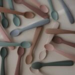 Silicone Feeding Spoons (Stone/Cloudy Mauve) 2-Pack - Image 5