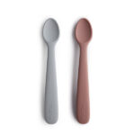 Silicone Feeding Spoons (Stone/Cloudy Mauve) 2-Pack