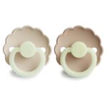 Daisy - Round Silicone 2-Pack Pacifiers - Cream night/Croissant night
