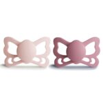 Butterfly - Anatomical Silicone 2-pack Pacifiers - Blush/Cedar
