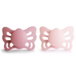 Butterfly - Anatomical Silicone 2-pack Pacifiers - Cedar/Baby Pink
