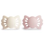 Lucky - Symmetrical Silicone 2-Pack Pacifiers - Cream/Blush
