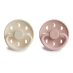 Moon Phase - Round Silicone 2-Pack Pacifiers - Blush/Cream