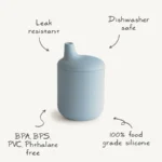 Mushie Silicone Sippy Cup - Cambridge Blue - Image 5