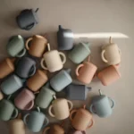 Mushie Silicone Sippy Cup - Cambridge Blue - Image 2