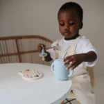 Mushie Silicone Training Cup + Straw - Powder Blue - Image 4