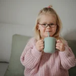 Mushie Silicone Training Cup + Straw - Cambridge Blue - Image 3