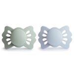 Lucky - Symmetrical Silicone 2-Pack Pacifiers - Sage/Powder Blue