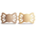 Lucky - Symmetrical Silicone 2-Pack Pacifiers - Pale Daffodil/Silky Satin